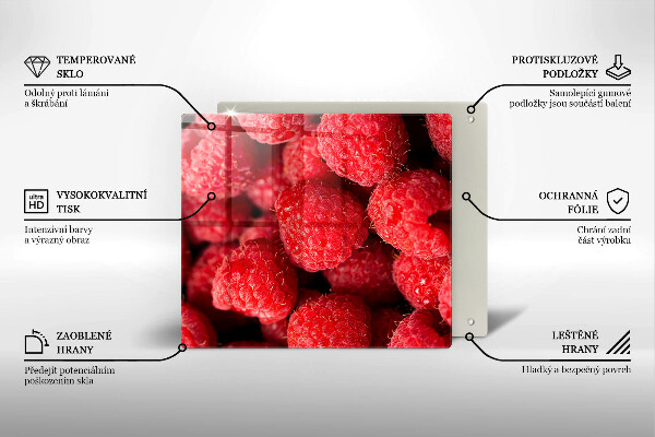 Steklena podloga za rezanje Sadje maline