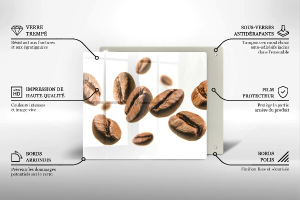 Steklena podloga za rezanje Kavna zrna