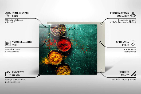 Steklena podloga za rezanje Orientalske začimbe