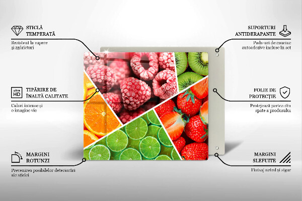 Steklena podloga za rezanje Pisano sadje