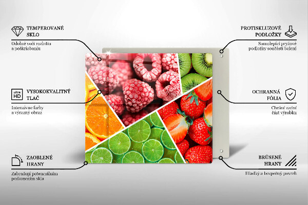 Steklena podloga za rezanje Pisano sadje