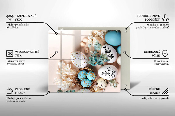 Steklena podloga za rezanje Velikonočni okraski