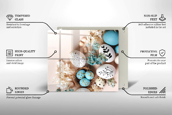 Steklena podloga za rezanje Velikonočni okraski