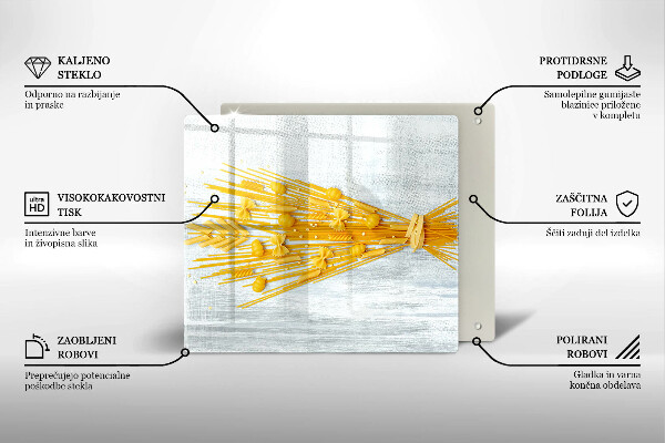 Steklena podloga za rezanje Testenine