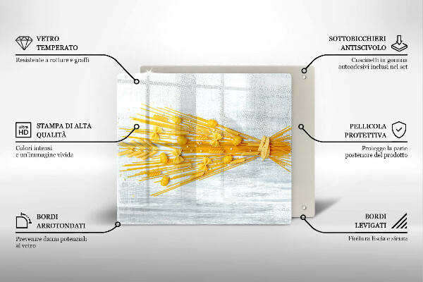 Steklena podloga za rezanje Testenine