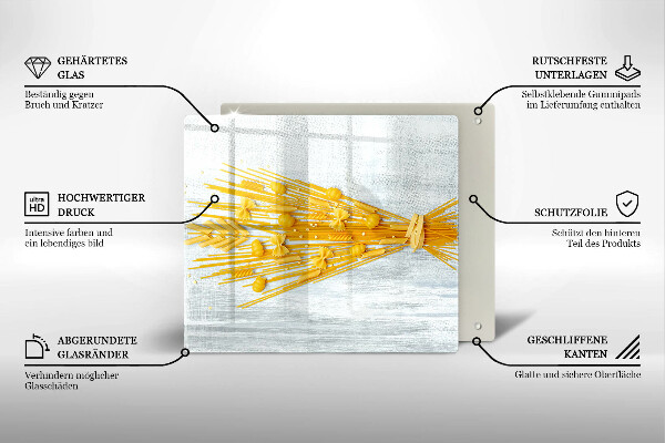 Steklena podloga za rezanje Testenine