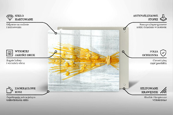 Steklena podloga za rezanje Testenine