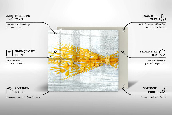 Steklena podloga za rezanje Testenine