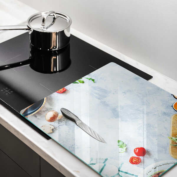 Steklena podloga za rezanje Sestavine v kuhinji