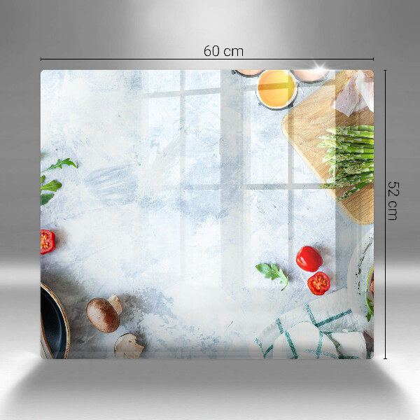 Steklena podloga za rezanje Sestavine v kuhinji