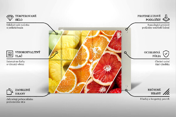 Steklena podloga za rezanje Pisano sadje