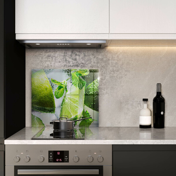 Steklena podloga za rezanje Voda z limeto in ledom