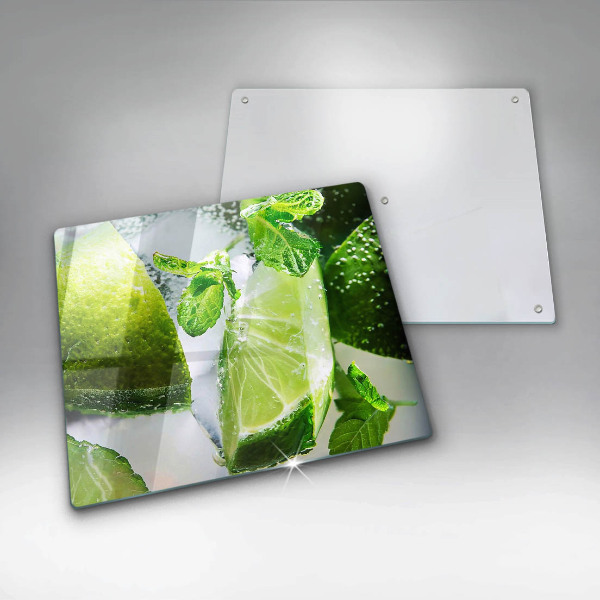 Steklena podloga za rezanje Voda z limeto in ledom