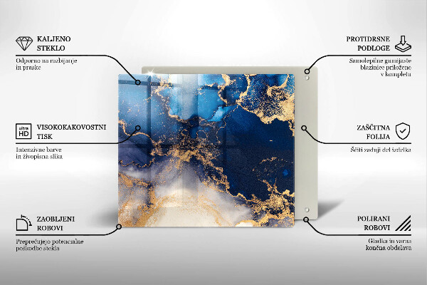 Steklena podloga za rezanje Marmorna abstrakcija