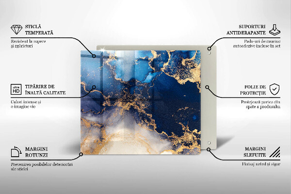 Steklena podloga za rezanje Marmorna abstrakcija