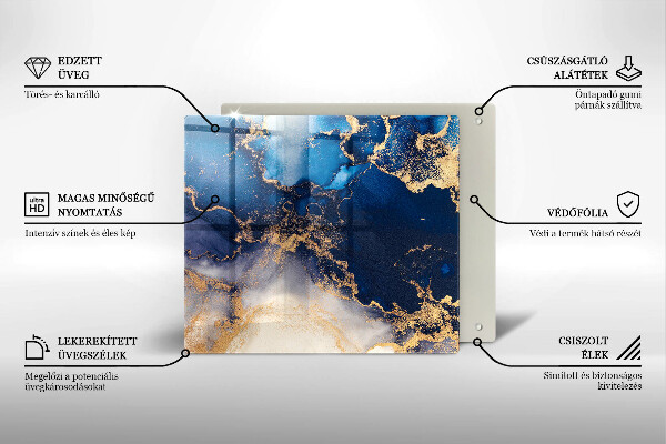 Steklena podloga za rezanje Marmorna abstrakcija