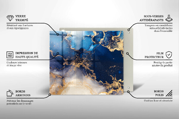 Steklena podloga za rezanje Marmorna abstrakcija