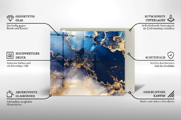 Steklena podloga za rezanje Marmorna abstrakcija