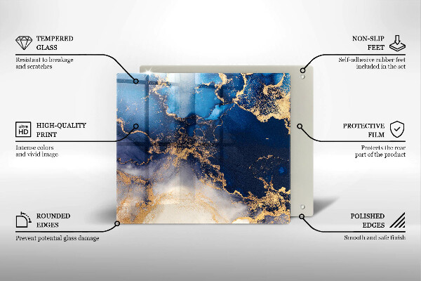 Steklena podloga za rezanje Marmorna abstrakcija