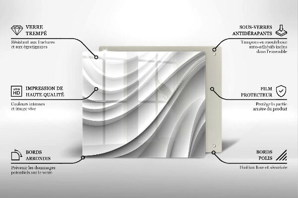 Steklena podloga za rezanje Geometrijske črte