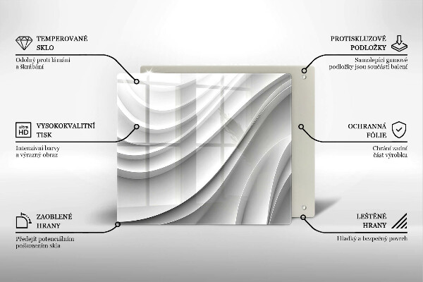 Steklena podloga za rezanje Geometrijske črte