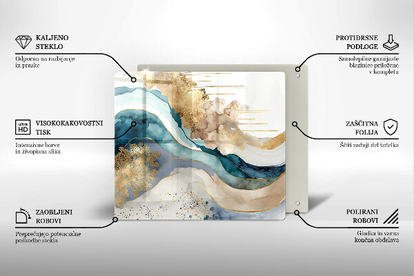 Steklena podloga za rezanje Barvit marmor