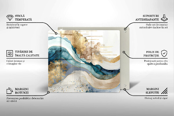 Steklena podloga za rezanje Barvit marmor