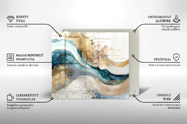 Steklena podloga za rezanje Barvit marmor