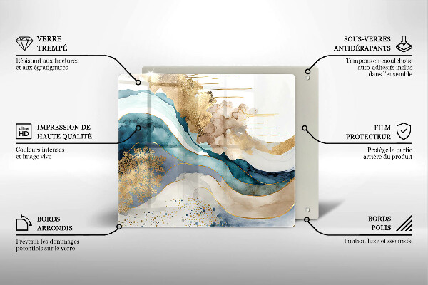 Steklena podloga za rezanje Barvit marmor