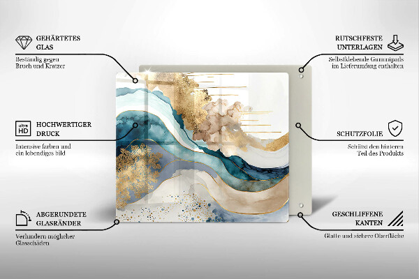 Steklena podloga za rezanje Barvit marmor