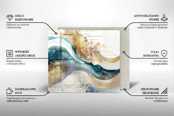 Steklena podloga za rezanje Barvit marmor