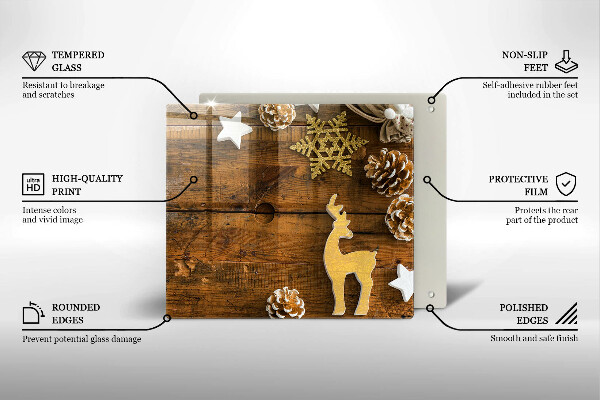 Steklena podloga za rezanje božični okraski