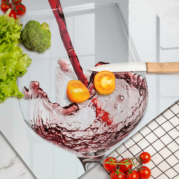 Steklena podloga za rezanje rdeče vino