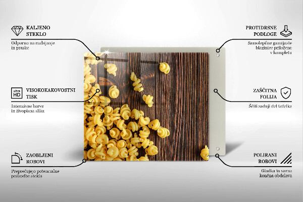 Steklena podloga za rezanje Testenine na mizi