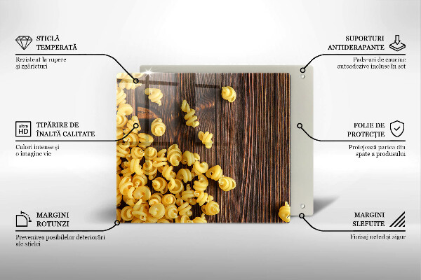 Steklena podloga za rezanje Testenine na mizi