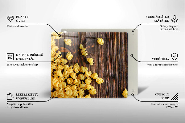 Steklena podloga za rezanje Testenine na mizi