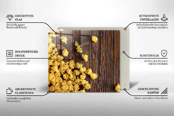 Steklena podloga za rezanje Testenine na mizi