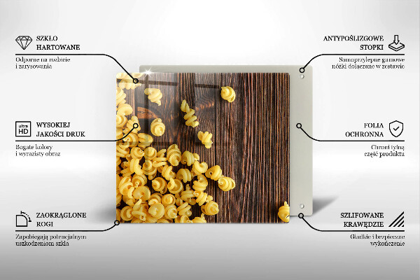 Steklena podloga za rezanje Testenine na mizi