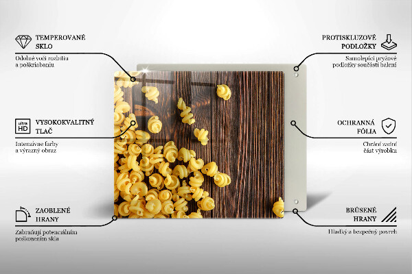 Steklena podloga za rezanje Testenine na mizi