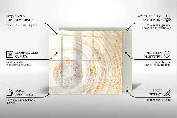 Steklena podloga za rezanje Tekstura lesa