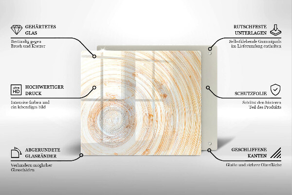 Steklena podloga za rezanje Tekstura lesa