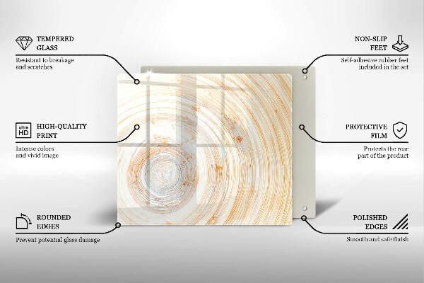 Steklena podloga za rezanje Tekstura lesa