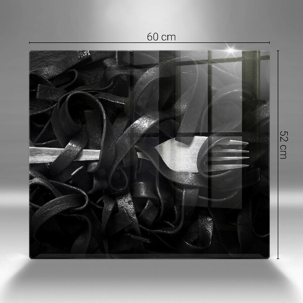 Steklena podloga za rezanje Črne tagliatelle testenine