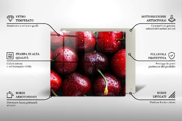 Steklena podloga za rezanje Češnje od blizu