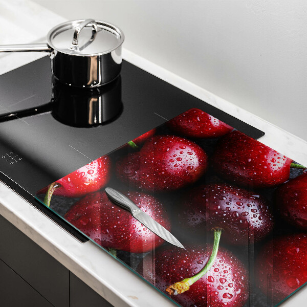 Steklena podloga za rezanje Češnje od blizu