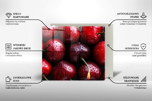 Steklena podloga za rezanje Češnje od blizu