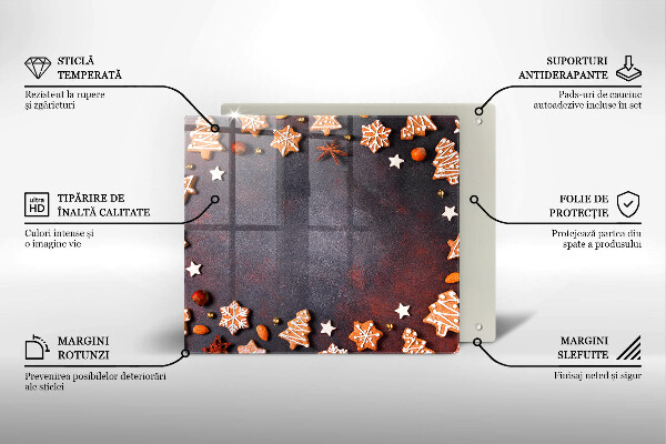 Steklena podloga za rezanje Medenjakov božič