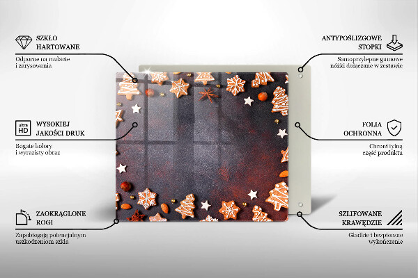 Steklena podloga za rezanje Medenjakov božič