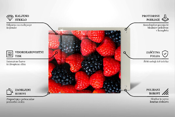 Steklena podloga za rezanje Maline in robide