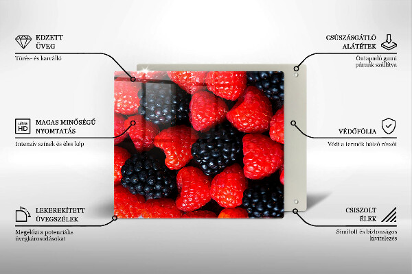 Steklena podloga za rezanje Maline in robide